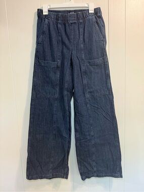 GAP Women's S Tall Elastic Waist Jean 100% Cotton Wide Leg, Alt, 90s, Grunge